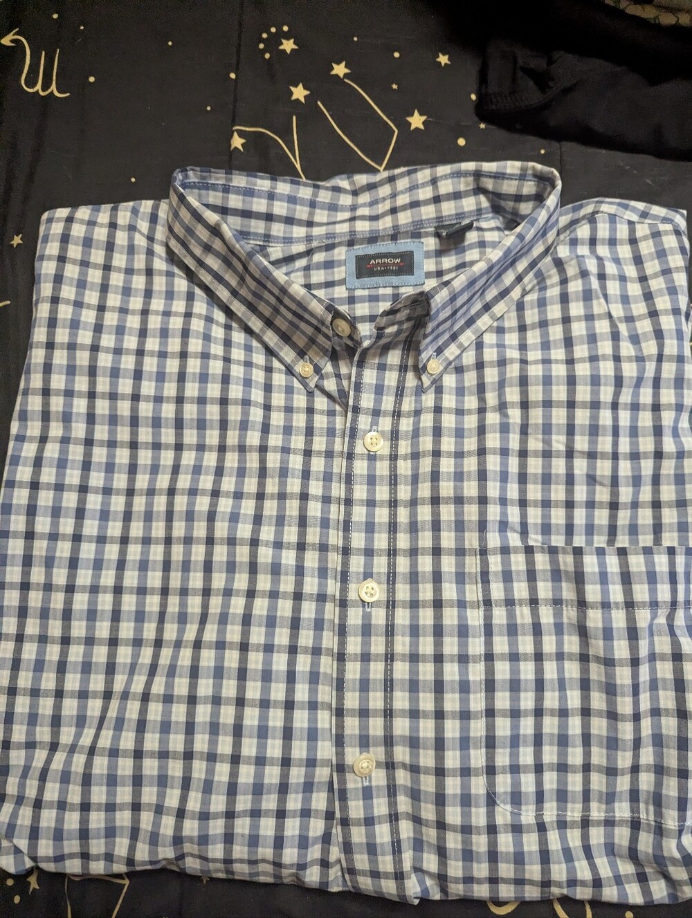 Arrow Big Tall Men's Sz 4xl 4x Short Sleeve Button Front With Pocket Shirt